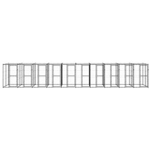 The Living Store Hondenkennel - Gepoedercoat Staal - 1.100 x 220 x 180 cm - Zwart/Zilver