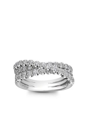 LEO PIZZO bague Waves or blanc 18ct ornée de diamants - Argent