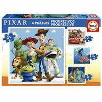 4 progressieve puzzels van Pixar - 12/25 - EDUCA meerkleurig