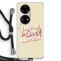 Pizza is the answer: Huawei P50 Pro Transparant Hoesje met koord