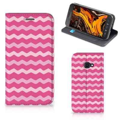 Samsung Galaxy Xcover 4s | Hoesje met Magneet | Waves Pink