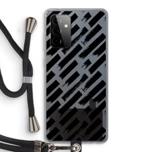 Zwarte vegen: Samsung Galaxy A72 5G Transparant Hoesje met koord