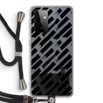 Zwarte vegen: Samsung Galaxy A72 5G Transparant Hoesje met koord