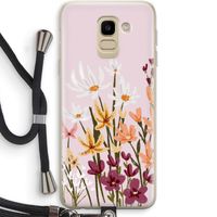 Painted wildflowers: Samsung Galaxy J6 (2018) Transparant Hoesje met koord