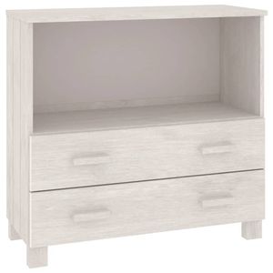 The Living Store HAMAR Dressoir - 85 x 35 x 80 cm - Massief grenenhout - Wit