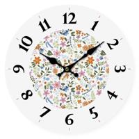 Muurklok Versa Hout Blommor 4 x 30 x 30 cm
