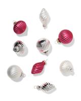 HEMA Kerstballen figuren 10.5cm glas rood - 9 stuks (multi)