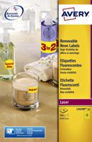 Etiket avery l7670-25 63.5mm rond geel 300st