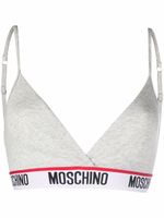 Moschino soutien-gorge triangle à bande logo - Gris