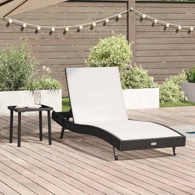 Ligstoel met kussen -persoon 2 pcs Zwart 40 x 40 x 40.5 cm Poly riet