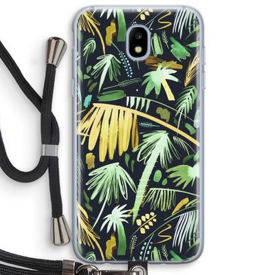 Tropical Palms Dark: Samsung Galaxy J5 (2017) Transparant Hoesje met koord