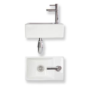 Fonteinset Essential keramiek 30x18x11 cm wit glans