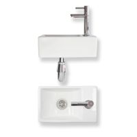 Fonteinset Essential keramiek 30x18x11 cm wit glans