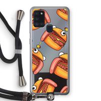 Hamburger: Samsung Galaxy A21s Transparant Hoesje met koord