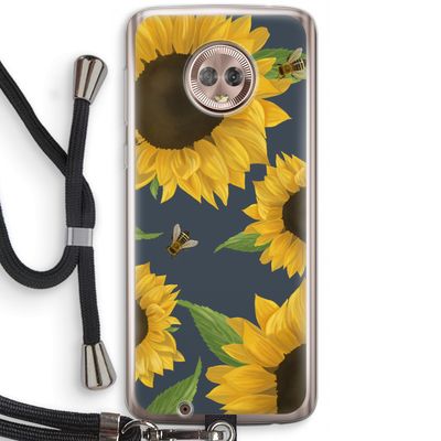 Sunflower and bees: Motorola Moto G6 Transparant Hoesje met koord