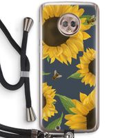Sunflower and bees: Motorola Moto G6 Transparant Hoesje met koord
