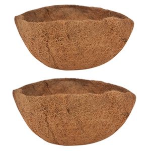 2x stuks voorgevormde inlegvellen kokos voor hanging basket 35 cm - kokosinleggers