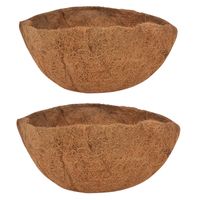 2x stuks voorgevormde inlegvellen kokos voor hanging basket 35 cm - kokosinleggers