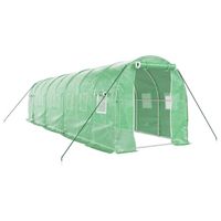 vidaXL Tuinkas met stalen frame 16 m² 8x2x2 m groen