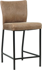 Bruine leren moderne barkruk Revolt - poot vierkant zwart - Vintage Leer Brown (bruin leer)