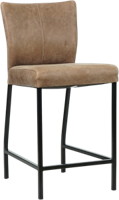 Bruine leren moderne barkruk Revolt - poot vierkant zwart - Vintage Leer Brown (bruin leer)