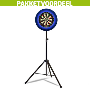 Winmau Blade 6 + Lena Dartbordverlichting Deluxe Blauw + Dartstandaard