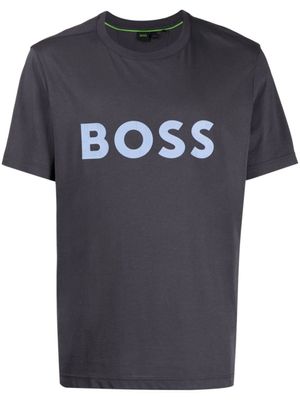 BOSS t-shirt en coton à logo imprimé - Gris