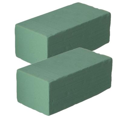 Steekschuim/oase - Set van 4x stuks - nat - groen - 23 x 7,5 x 11 cm - rechthoekig - hobby