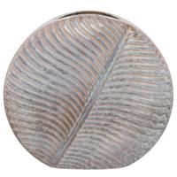 Bloemenvaas Inga Leaf - plat model - rustiek grijs - 42 x 15 cm - moderne vaas - bladmotief Bloemenvaas Inga Leaf - plat model - rustiek grijs - 42 x 15 cm - moderne vaas - bladmotief
