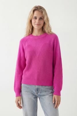 Effen trui met doorschijnende delen - RED - XXL