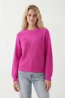 Effen trui met doorschijnende delen - RED - XXL