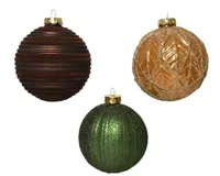 Kerstbal glas d10cm amber ass3 - thumbnail