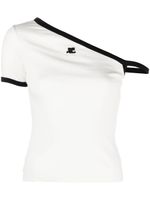 Courrèges t-shirt à coupe asymétrique - Blanc