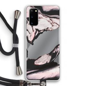 Roze stroom: Samsung Galaxy S20 Transparant Hoesje met koord