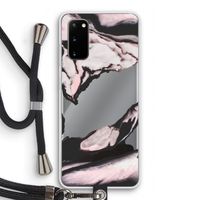 Roze stroom: Samsung Galaxy S20 Transparant Hoesje met koord