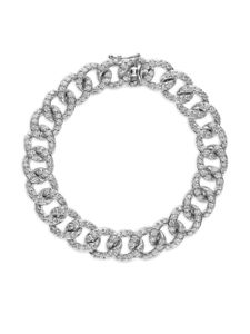 LEO PIZZO gourmette en or blanc 18ct orné de diamants - Argent