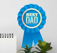 Muursticker medaille Best Dad - thumbnail