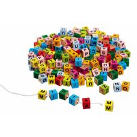 325 Houten letter blokjes gekleurd creatief speelgoed - thumbnail