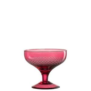 J-Line Voet Rond glas - drinkglas - rood - 4x