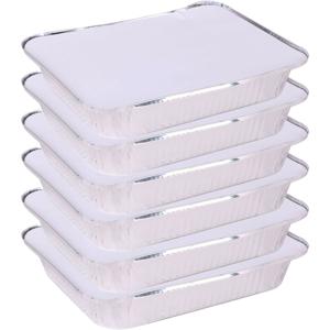 Elite Meal prep bewaar bakjes - Aluminium - 8x - 33 x 25 x 5 cm - met deksel