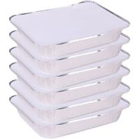 Elite Meal prep bewaar bakjes - Aluminium - 8x - 33 x 25 x 5 cm - met deksel