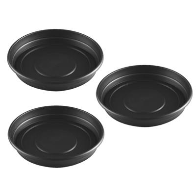 Bloempot/plantenpot onderschaal - 3x - antraciet - diameter 35 cm - kunststof