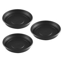 Bloempot/plantenpot onderschaal - 3x - antraciet - diameter 35 cm - kunststof