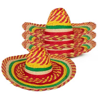 Mexicaanse Sombrero hoed voor heren - 4x - carnaval/verkleed accessoires - multi kleuren