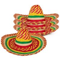 Mexicaanse Sombrero hoed voor heren - 4x - carnaval/verkleed accessoires - multi kleuren Mexicaanse Sombrero hoed voor heren - 4x - carnaval/verkleed accessoires - multi kleuren