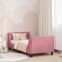 Bedframe voor kinderen met hoofdbord Roze 80 x 160 cm Fluweel