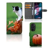 Motorola Edge 30 Pro | Telefoonhoesje | Met pasjeshouder | Kitten