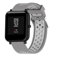 Dubbele kleur silicone sport polsband voor Xiaomi Huami Amazfit bip Lite versie 20mm (grijs wit)