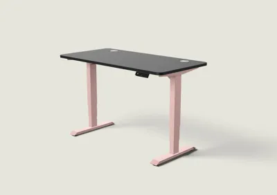 Desktronic HomePro bureau Zachtroze / Zwart / 140x70 cm