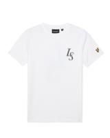 Lyle & Scott zomer t-shirt jongens - wit - Monogram print Lyle & Scott zomer t-shirt jongens - wit - Monogram print